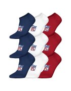 NFL Set de sosete unisex cu logo - 9 perechi - Rosu/Alb/Albastru inchis