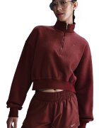 Nike Bluza crop de trening cu fenta cu fermoar - Rosu inchis