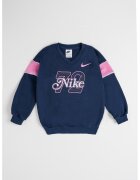Nike Bluza de trening cu imprimeu logo si decolteu in V - Roz/Bleumarin