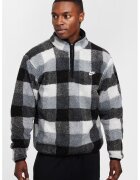 Nike Bluza din material fleece cu fermoar scurt si logo - Albastru prafuit/Negru stins/Alb optic