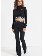 Nike Bluza sport crop cu fermoar scurt si logo - Negru