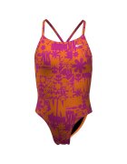Nike Costum inot piscina femei Charms Multi Print Lace Up Back One Piece - marime - Portocaliu/Roz