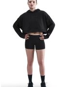 Nike Hanorac crop cu logo si tehnologie Therma-Fit - Negru
