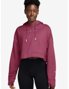 Nike Hanorac crop cu logo si tehnologie Therma-Fit - Roz inchis