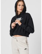 Nike Hanorac crop supradimensionat cu imprimeu logo - Alb/Negru