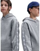 Nike Hanorac cu banda logo laterala - Alb/Gri deschis
