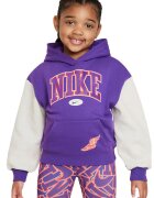 Nike Hanorac cu model in doua tonuri si buzunar kangaroo - Alb murdar/Ametist