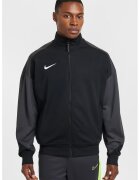 Nike Jacheta cu fermoar si guler mediu pentru fotbal - Alb/Negru/Gri