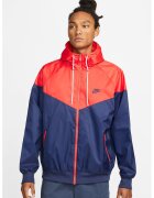 Nike Jacheta cu gluga si aspect contrastant Windrunner - Albastru inchis/Portocaliu mandarina