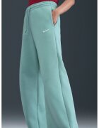 Nike Pantaloni de trening cu croiala ampla si talie inalta Phoenix - Verde persan