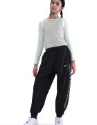 Nike Pantaloni de trening cu model monograma lateral - Alb/Negru