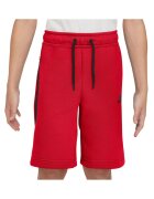 Nike Pantaloni scurti copii Tech Fleece - regular fit - buzunar cu fermoar - rosu - bumbac/poliester