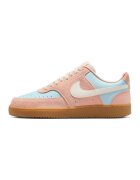 Nike Pantofi sport Court Vision din piele intoarsa cu insertii din piele ecologica - Portocaliu deschis/Albastru deschis