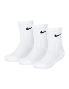 Nike Set de sosete lungi cu detaliu logo - 3 perechi - Alb
