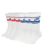 Nike Set de sosete lungi unisex cu imprimeu logo Everyday Essential - 6 perechi - Rosu/Alb/Albastru