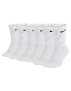 Nike Set de sosete lungi unisex cu model monograma - 6 perechi - Alb