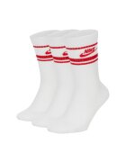 Nike Set de sosete lungi unisex Everyday Essential - 3 perechi - Rosu/Alb