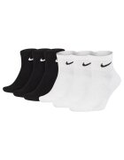 Nike Set de sosete scurte unisex - 6 perechi - Alb/Negru