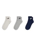 Nike Set de sosete scurte unisex cu logo Essential - 3 perechi - Gri/Grej/Bleumarin