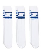 Nike Set de sosete unisex cu imprimeu logo - 3 perechi - Alb/Albastru royal