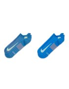 Nike Set de sosete unisex pana la glezna pentru alergare Multiplier -2 perechi - Gri/Albastru