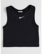 Nike Top crop cu logo - Negru