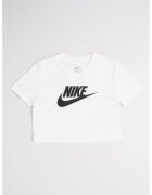 Nike Tricou crop cu decolteu la baza gatului - Negru stins/Alb optic