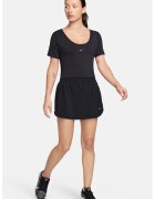Nike Tricou crop cu tehnologie Dri-FIT si decupaj pe spate pentru fitness Classic - Negru