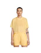 Nike Tricou crop din plasa cu imprimeu logo Air - Auriu
