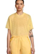 Nike Tricou crop din plasa cu imprimeu logo Air - Galben pai