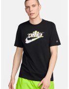 Nike Tricou cu decolteu la baza gatului si logo - Negru/Alb murdar