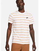 Nike Tricou cu decolteu rotund si model in dungi - Alb/Portocaliu pal/Portocaliu mandarina