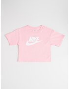 Nike Tricou cu imprimeu logo si decolteu la baza gatului - Alb/Roz pastel
