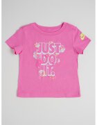 Nike Tricou cu mesaj si model floral - Alb/Galben/Roz deschis