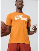 Nike Tricou de bumbac cu imprimeu logo si text Swoosh - Portocaliu/Alb murdar