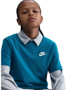 Nike Tricou din bumbac cu decolteu la baza gatului Futura - Albastru petrol