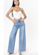 Nina Carter Blugi dama albastru deschis wide leg B-YY300-6 M10 9440 - Albastru deschis