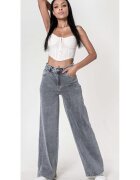 Nina Carter Blugi dama wide leg gri YY300-7 M10 17008 - Gri