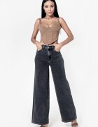 Nina Carter Blugi negri dama wide leg YY300-8 M10 17949 - Negru