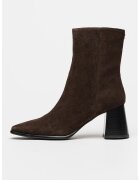 NINE WEST Botine din piele intoarsa cu fermoar Jade - Maro inchis