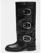 NINE WEST Cizme lungi din piele Mia - Negru