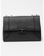 NINE WEST Geanta de piele ecologica cu bareta de umar din lant - Negru