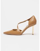 NINE WEST Pantofi cu toc stiletto si aspect lacuit Dolen - Maro deschis