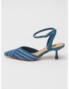 NINE WEST Pantofi cu vart ascutit si catarama Rossa - Albastru inchis