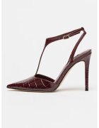 NINE WEST Pantofi din piele ecologica cu toc stiletto - Visiniu