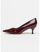 NINE WEST Pantofi din piele ecologica lacuita cu toc kitten - Visiniu