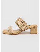NINE WEST Papuci cu toc masiv Ebels - Auriu/Bej