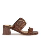 NINE WEST Papuci cu toc masiv Ebels - Maro inchis