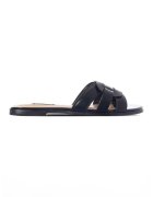 NINE WEST Papuci din piele ecologica cu talpa plata Glorie - Negru