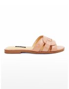 NINE WEST Papuci din piele ecologica cu talpa plata Glorie - Roz somon